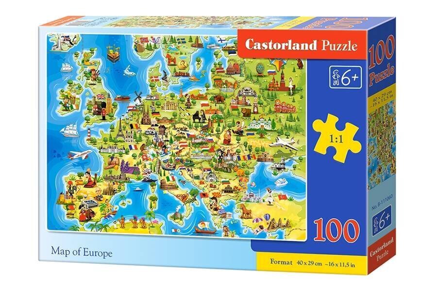Castorland Euroopan kartta palapeli, 100 palaa hinta ja tiedot | Palapelit | hobbyhall.fi