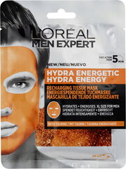 L'Oreal Paris Men Expert Hydra Energetic kasvonaamio, 32 g hinta ja tiedot | L'Oréal Paris Kasvojenhoitotuotteet | hobbyhall.fi