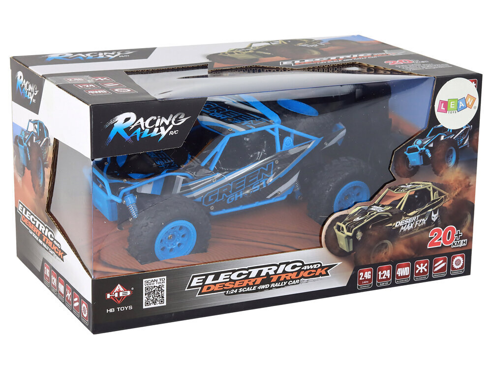 Kauko-ohjattava r/c maasturi 1:24, sininen hinta ja tiedot | Poikien lelut | hobbyhall.fi