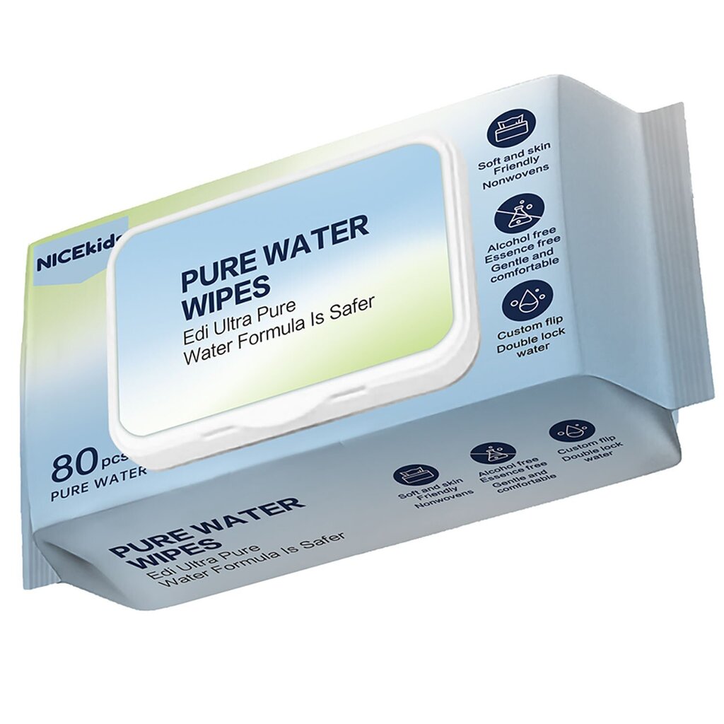 vauvapyyhkeet - nicekids purewater, 12x80 kpl. hinta ja tiedot | Lasten ja äitiysajan kosmetiikka | hobbyhall.fi