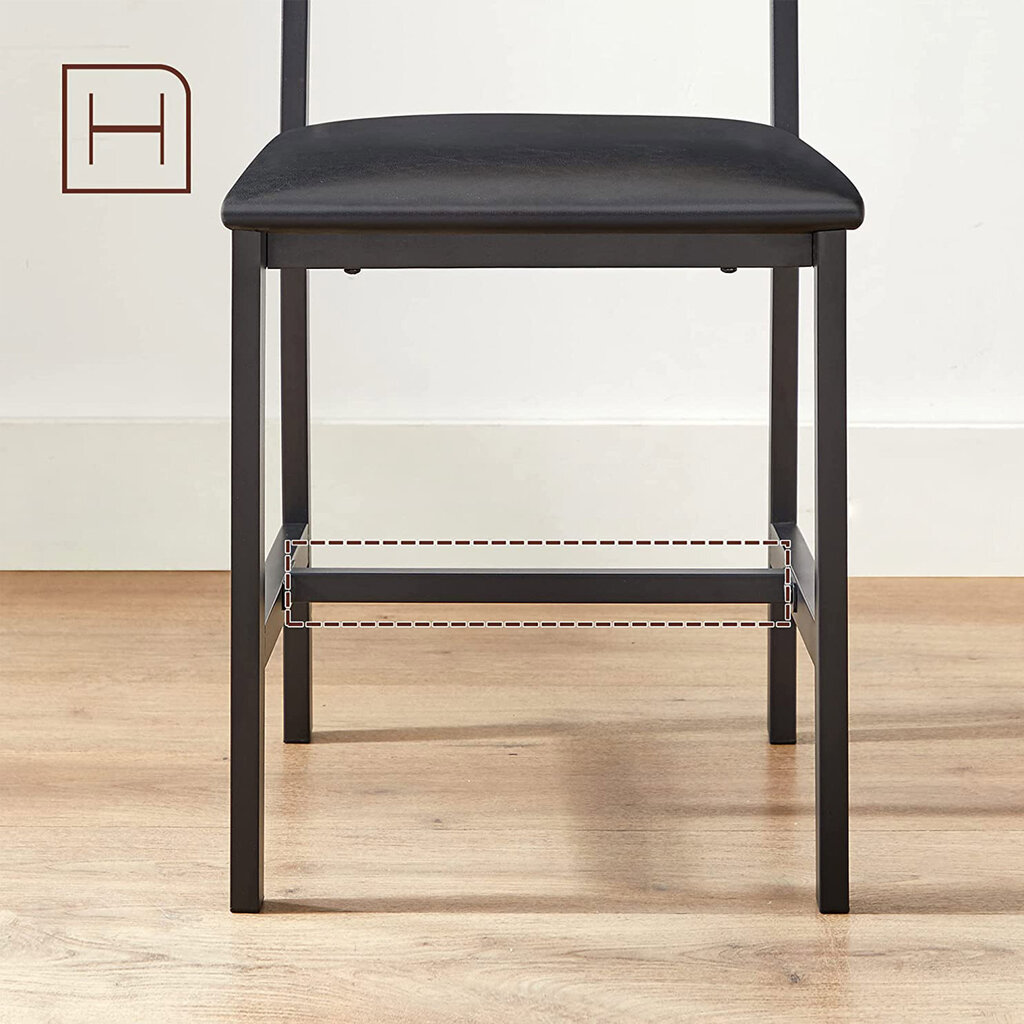Keittiön tuolit 2 kpl Songmics musta, ruskea hinta ja tiedot | Ruokapöydän tuolit | hobbyhall.fi