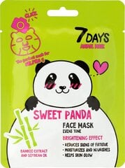 Hohtava kasvonaamio 7 Days Animal Sweet Panda, 28 g hinta ja tiedot | Kasvonaamiot ja silmänalusaamiot | hobbyhall.fi