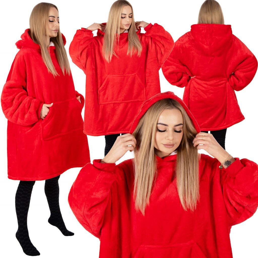 Hupparipeitto hoodie blanketv Springos HA7321 punainen hinta ja tiedot | Peitot | hobbyhall.fi