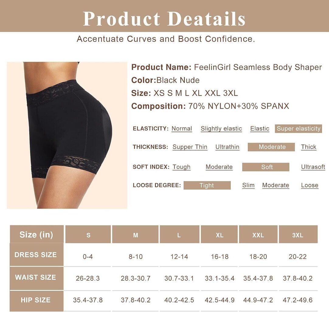 Naisten FeelinGirl Shapewear pikkuhousut, korkea/keskivyötärö, musta hinta ja tiedot | Muotoilevat alusvaatteet | hobbyhall.fi