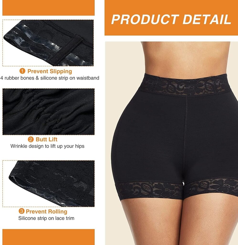 Naisten FeelinGirl Shapewear pikkuhousut, korkea/keskivyötärö, musta hinta ja tiedot | Muotoilevat alusvaatteet | hobbyhall.fi