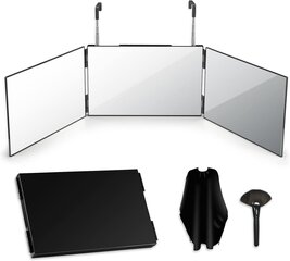 OMIRO kosmeettinen peili, 3 suuntaan, taitettava, 360 astetta, musta hinta ja tiedot | Kylpyhuoneen sisustus | hobbyhall.fi