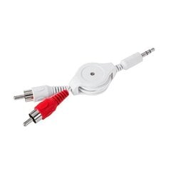 Liitin, 3,5 - 2RCA, rullakaapeli, 0,8 m hinta ja tiedot | Adapterit | hobbyhall.fi