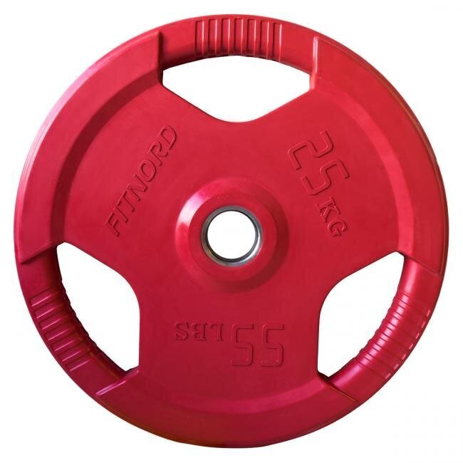 Levypaino 25 kg, FitNord Tri Grip Olympic hinta ja tiedot | Käsipainot, kahvakuulat ja voimaharjoittelu | hobbyhall.fi