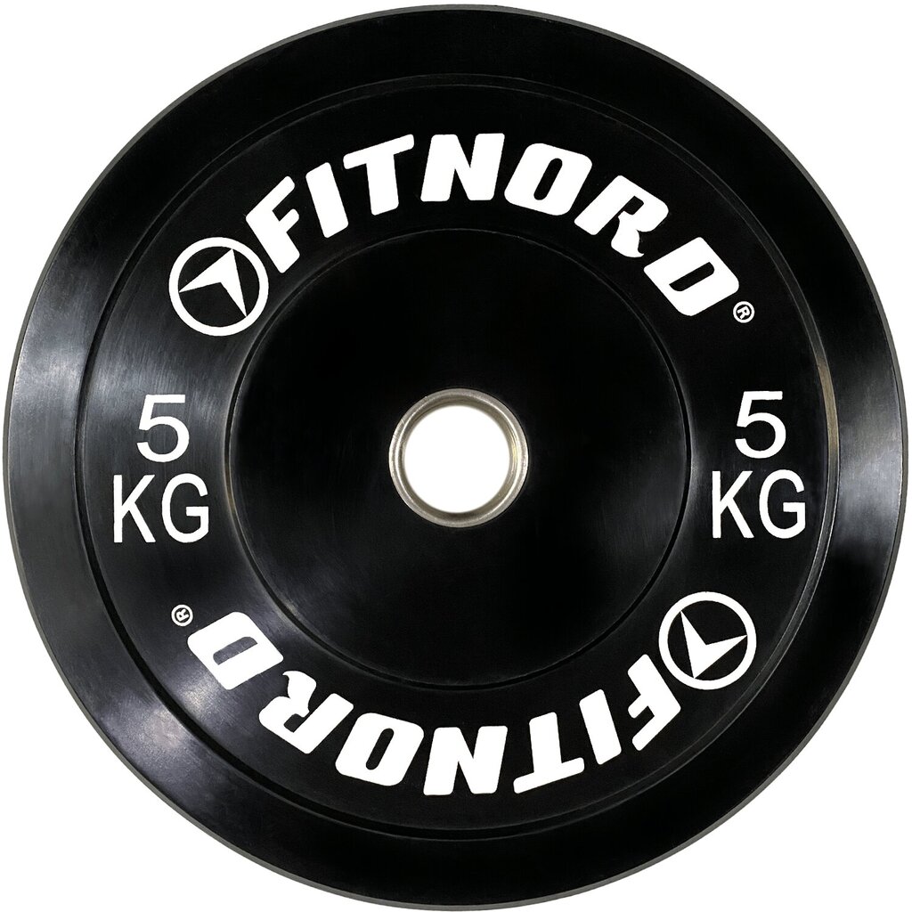 Levypaino Bumper Black 5 kg, FitNord hinta ja tiedot | Käsipainot, kahvakuulat ja voimaharjoittelu | hobbyhall.fi