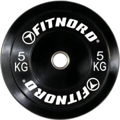 Levypaino Bumper Black 5 kg, FitNord hinta ja tiedot | Käsipainot, kahvakuulat ja voimaharjoittelu | hobbyhall.fi