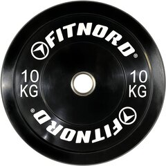 Levypaino Bumper Black 10 kg, FitNord hinta ja tiedot | Käsipainot, kahvakuulat ja voimaharjoittelu | hobbyhall.fi