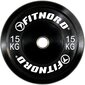 Levypaino Bumper Black 15 kg, FitNord hinta ja tiedot | Käsipainot, kahvakuulat ja voimaharjoittelu | hobbyhall.fi