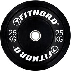 Levypaino Bumper Black 25 kg, FitNord hinta ja tiedot | Käsipainot, kahvakuulat ja voimaharjoittelu | hobbyhall.fi