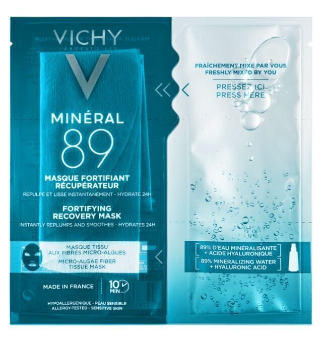 Kosteuttava kangasnaamio Vichy Mineral 89, 29,2 g hinta ja tiedot | Kasvonaamiot ja silmänalusaamiot | hobbyhall.fi