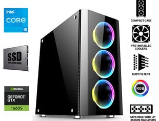 Gamer i5-4570 8GB 960GB SSD GTX 1660 SUPER 6GB Windows 10 Professional hinta ja tiedot | Pöytätietokoneet | hobbyhall.fi