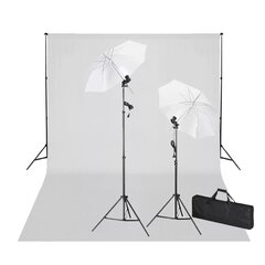 vidaXL Studiosarja valkoisella taustakankaalla 600x300 cm & valoilla hinta ja tiedot | Kameratarvikkeet | hobbyhall.fi