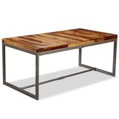 vidaXL Ruokapöytä kiinteä seesampuu ja teräs 180 cm hinta ja tiedot | Ruokapöydät | hobbyhall.fi