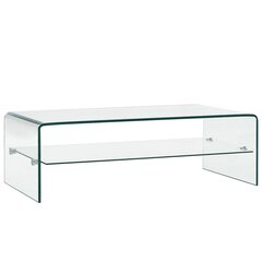 vidaXL Sohvapöytä kirkas 98x45x31 cm karkaistu lasi hinta ja tiedot | Sohvapöydät | hobbyhall.fi