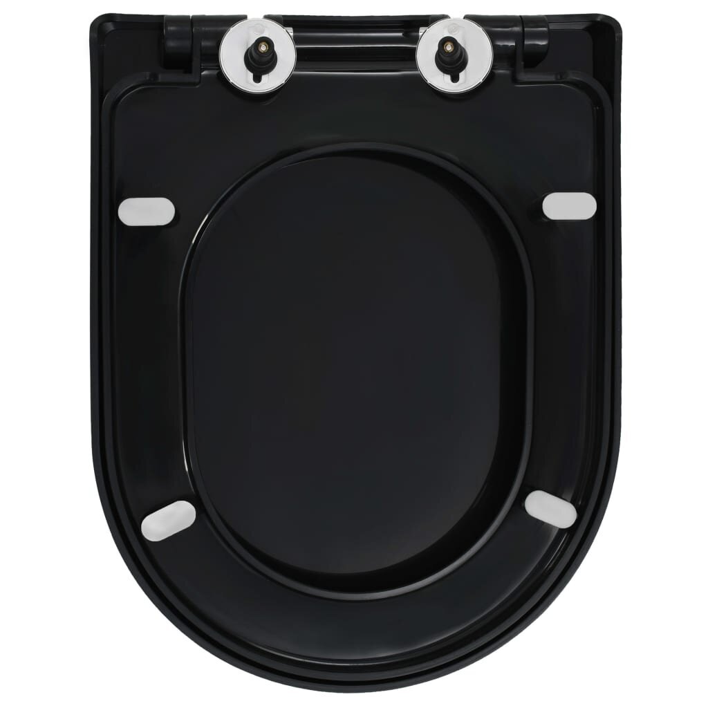 vidaXL Soft-close WC-istuin pikakiinnityksellä musta hinta ja tiedot | WC-istuimen lisätarvikkeet | hobbyhall.fi