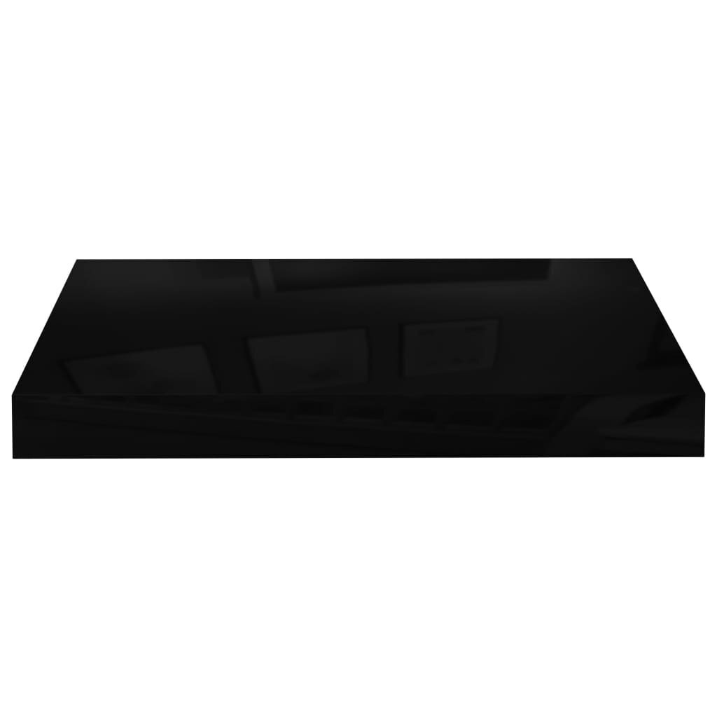 vidaXL Kelluva seinähylly korkeakiilto musta 40x23x3,8 cm MDF hinta ja tiedot | Hyllyt | hobbyhall.fi