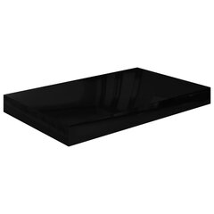 vidaXL Kelluva seinähylly korkeakiilto musta 40x23x3,8 cm MDF hinta ja tiedot | Hyllyt | hobbyhall.fi