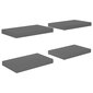 vidaXL Kelluvat seinähyllyt 4kpl korkeakiilto harmaa 40x23x3,8 cm MDF hinta ja tiedot | Hyllyt | hobbyhall.fi