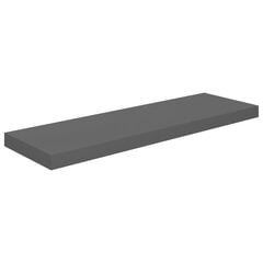 vidaXL Kelluva seinähylly korkeakiilto harmaa 80x23,5x3,8 cm MDF hinta ja tiedot | Hyllyt | hobbyhall.fi