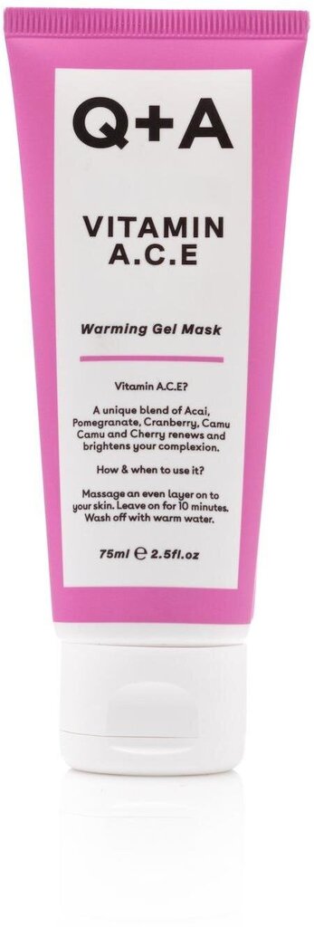 Q+A Vitamin A.C.E Warming Gel Mask kasvonaamio 75 ml hinta ja tiedot | Kasvonaamiot ja silmänalusaamiot | hobbyhall.fi