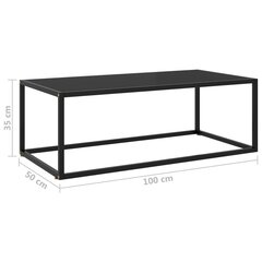 vidaXL Sohvapöytä musta mustalla lasilla 100x50x35 cm hinta ja tiedot | Sohvapöydät | hobbyhall.fi