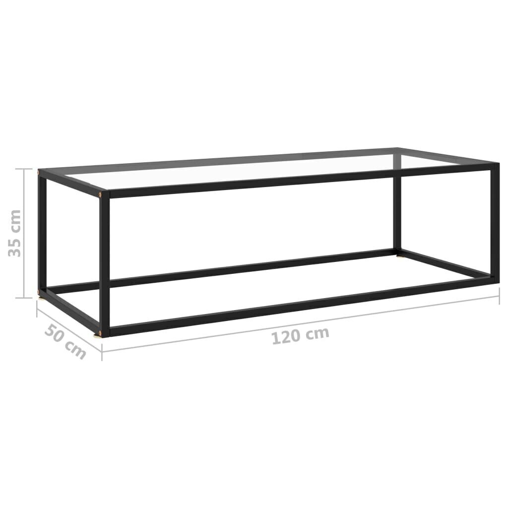 vidaXL Sohvapöytä musta karkaistu lasi 120x50x35 cm hinta ja tiedot | Sohvapöydät | hobbyhall.fi