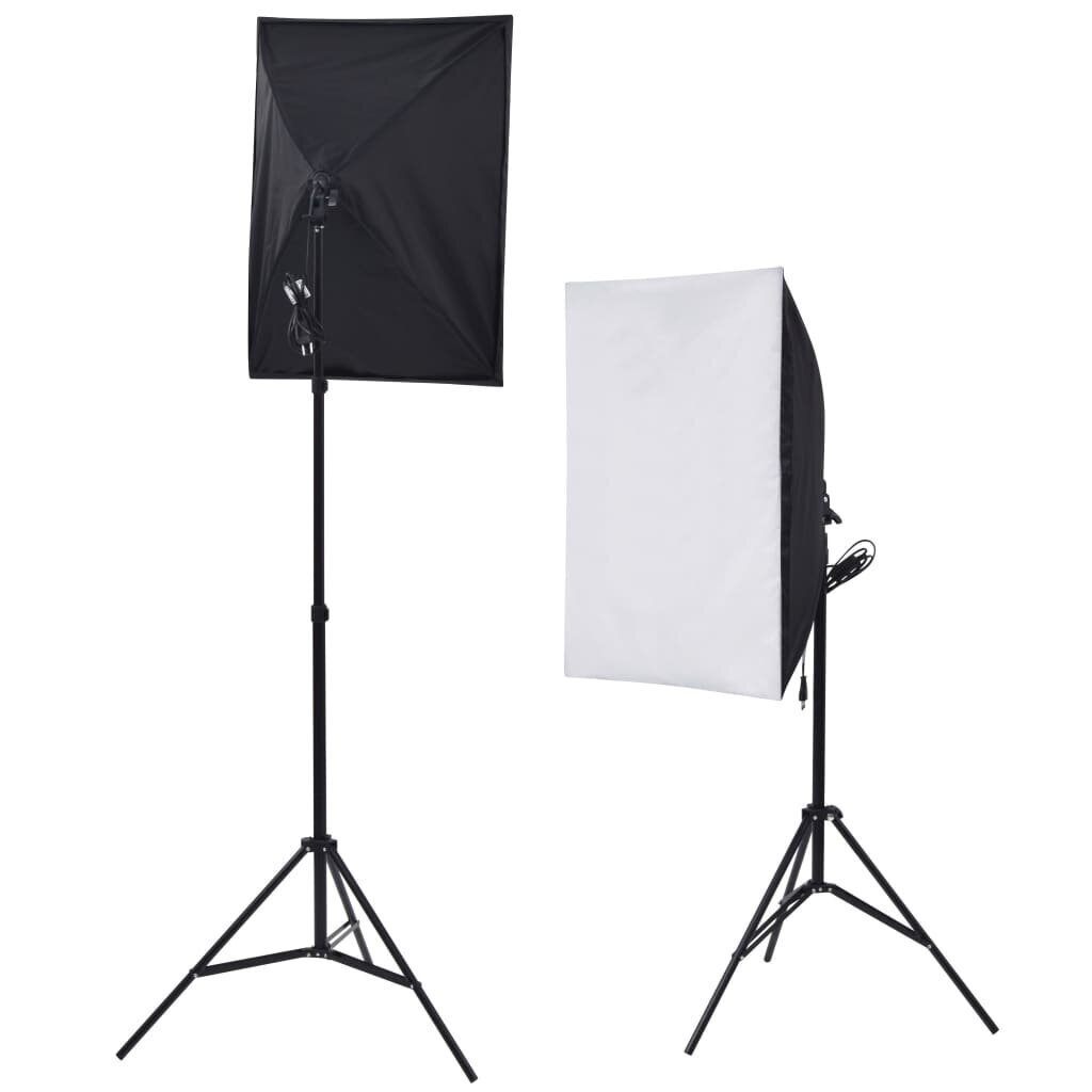 vidaXL Valokuvastudiosarja softbox-valot, varjot, taustakangas ja heijastin hinta ja tiedot | Valokuvaustarvikkeet | hobbyhall.fi