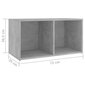 vidaXL TV-taso betoninharmaa 72x35x36,5 cm lastulevy hinta ja tiedot | TV-tasot | hobbyhall.fi