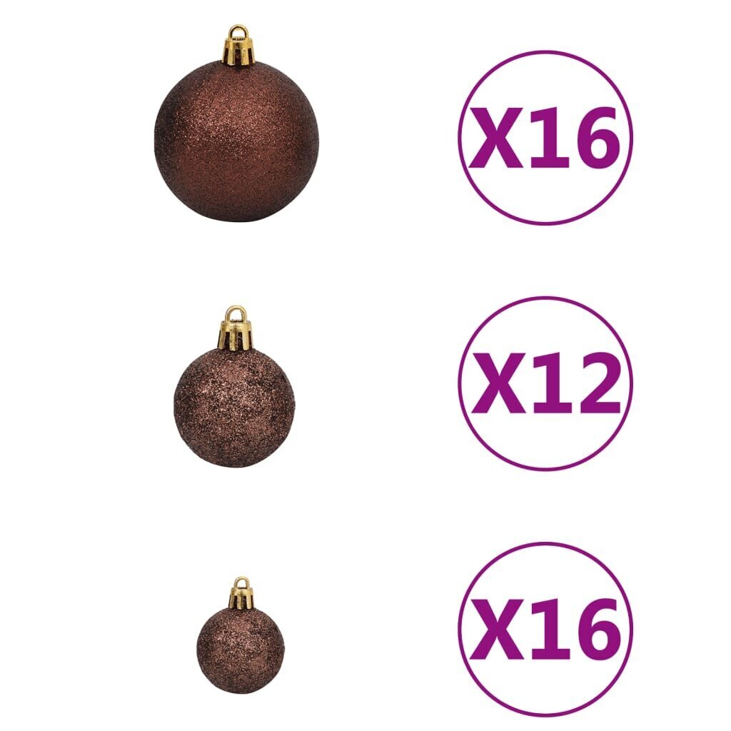 vidaXL 100 kpl joulukuusen pallosarja 3/4/6 cm ruskea/pronssi/kulta hinta ja tiedot | Joulukuusen koristeet | hobbyhall.fi