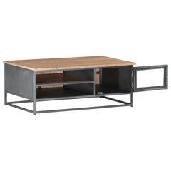 vidaXL Sohvapöytä harmaa 90x50x35 cm täysi akaasiapuu hinta ja tiedot | Sohvapöydät | hobbyhall.fi