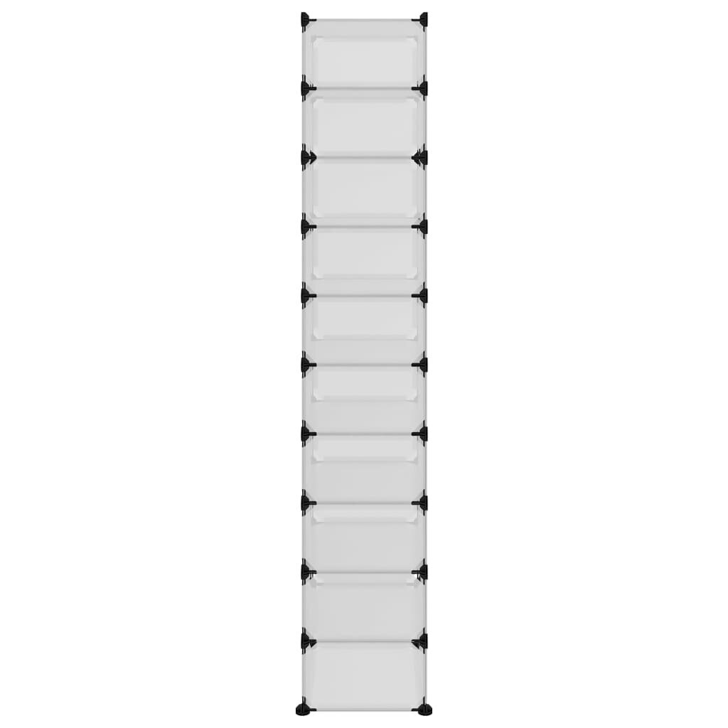 vidaXL Kenkäteline läpinäkyvä 44x32x174 cm PP hinta ja tiedot | Kenkäkaapit ja -hyllyt | hobbyhall.fi