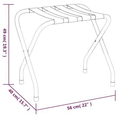 vidaXL Matkalaukkuteline musta 56x40x49 cm hinta ja tiedot | Hyllyt | hobbyhall.fi