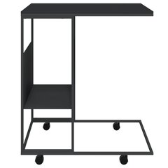 vidaXL Sivupöytä pyörillä musta 55x36x63,5 cm tekninen puu hinta ja tiedot | Sohvapöydät | hobbyhall.fi