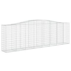 vidaXL Kaareva kivikori 400x50x120/140 cm galvanoitu rauta hinta ja tiedot | Aidat ja tarvikkeet | hobbyhall.fi