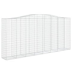 vidaXL Kaareva kivikori 400x50x180/200 cm galvanoitu rauta hinta ja tiedot | Aidat ja tarvikkeet | hobbyhall.fi