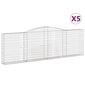 vidaXL Kaarevat kivikorit 5 kpl 400x30x120/140 cm galvanoitu rauta hinta ja tiedot | Aidat ja tarvikkeet | hobbyhall.fi