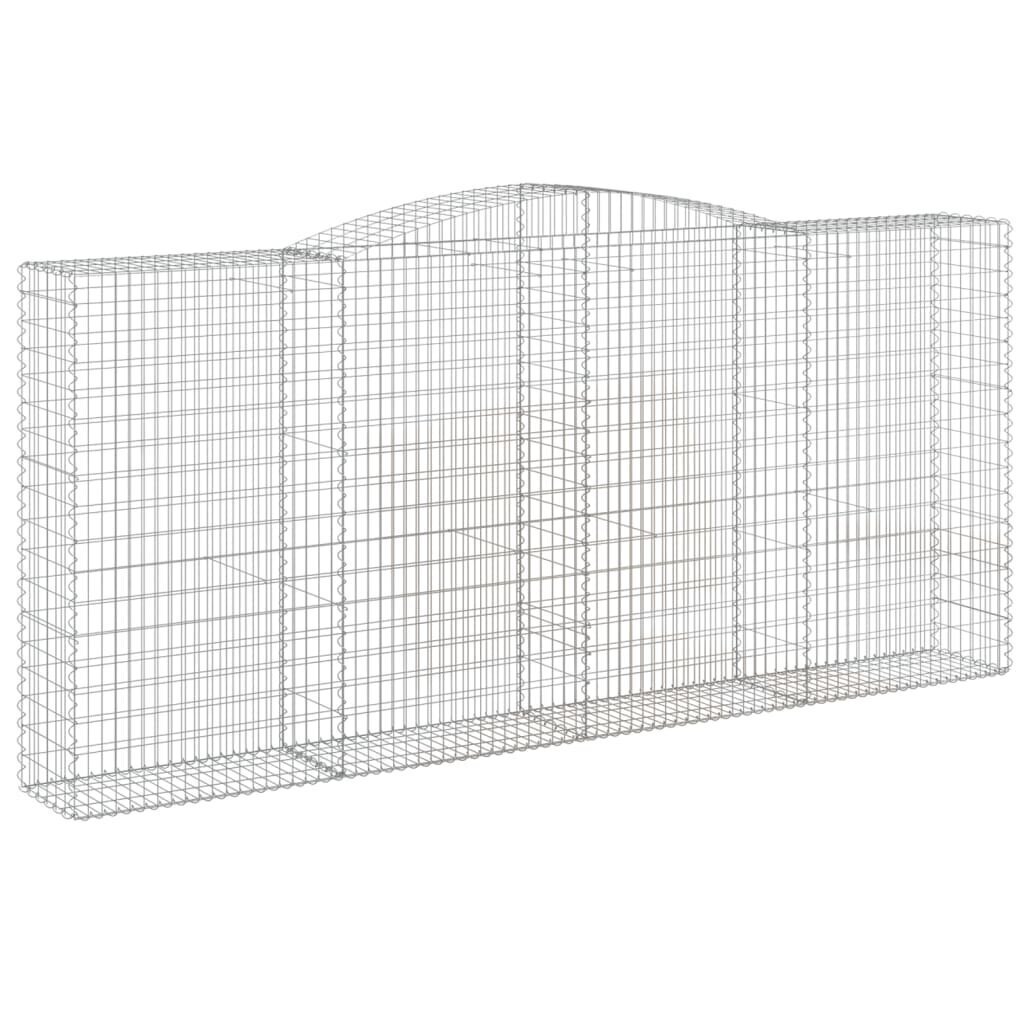 vidaXL Kaarevat kivikorit 2 kpl 400x50x180/200 cm galvanoitu rauta hinta ja tiedot | Aidat ja tarvikkeet | hobbyhall.fi