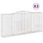 vidaXL Kaarevat kivikorit 3 kpl 400x50x180/200 cm galvanoitu rauta hinta ja tiedot | Aidat ja tarvikkeet | hobbyhall.fi