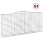 vidaXL Kaarevat kivikorit 4 kpl 400x50x180/200 cm galvanoitu rauta hinta ja tiedot | Aidat ja tarvikkeet | hobbyhall.fi