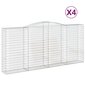 vidaXL Kaarevat kivikorit 4 kpl 400x50x180/200 cm galvanoitu rauta hinta ja tiedot | Aidat ja tarvikkeet | hobbyhall.fi