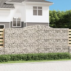 vidaXL Kaarevat kivikorit 4 kpl 400x50x180/200 cm galvanoitu rauta hinta ja tiedot | Aidat ja tarvikkeet | hobbyhall.fi