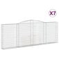 vidaXL Kaarevat kivikorit 7 kpl 400x30x140/160 cm galvanoitu rauta hinta ja tiedot | Aidat ja tarvikkeet | hobbyhall.fi