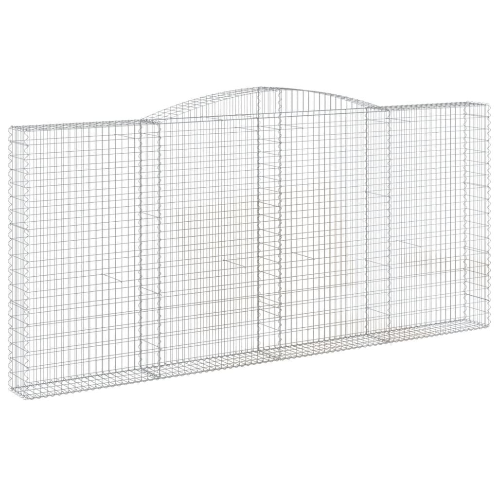 vidaXL Kaarevat kivikorit 2 kpl 400x30x180/200 cm galvanoitu rauta hinta ja tiedot | Aidat ja tarvikkeet | hobbyhall.fi