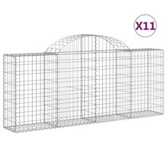 vidaXL Kaarevat kivikorit 11 kpl 200x30x80/100 cm galvanoitu rauta hinta ja tiedot | Aidat ja tarvikkeet | hobbyhall.fi