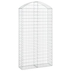 vidaXL Kaareva kivikori 100x30x180/200 cm galvanoitu rauta hinta ja tiedot | Aidat ja tarvikkeet | hobbyhall.fi