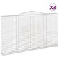 vidaXL Kaarevat kivikorit 3 kpl 400x30x220/240 cm galvanoitu rauta hinta ja tiedot | Aidat ja tarvikkeet | hobbyhall.fi